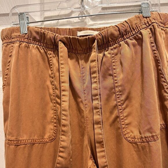 Cynthia‎ Rowley Tan Clay Jogger Pants Women's size Large 100% Lyocell Beach - Picture 3 of 6